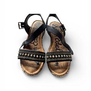 Sam Edelman Black Studded Sandals, 6.5